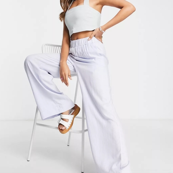 ABERCROMBIE & FITCH: Linen-Blend Pull-On Wide Leg Pants - Picture 3 of 6